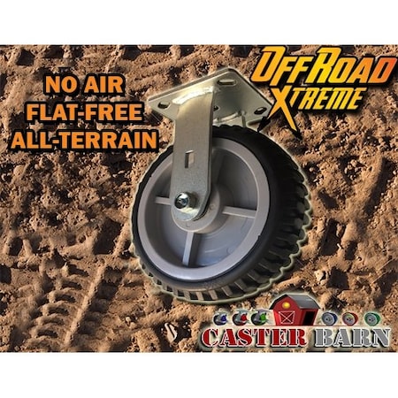 Casterhq All Terrain 4" RIGID Caster (Flat Free) CB-ATRC4